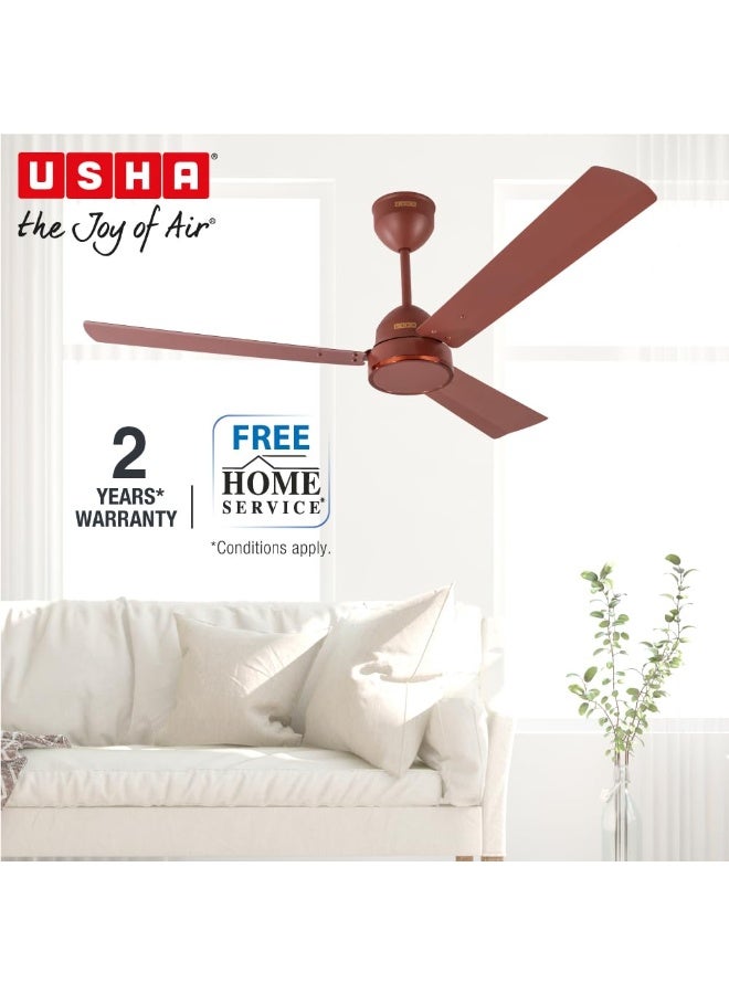 USHA Aeroedge 1200mm BLDC Ceiling Fan with RF Remote | BEE 5 Star Rated Energy Efficient | 100% Copper Motor | High Air Delivery 220CM | 2 Year Warranty | (Matt Brown) - Image 2